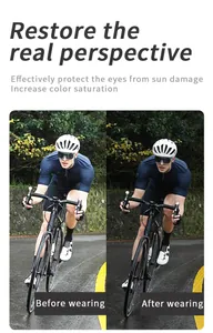 Details der polarisierten Radsport-Sonnenbrille zur Farbsättigung und Blendungsreduzierung.