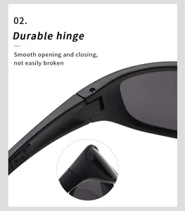 Close-up detail showing the durable hinge mechanism of polarized sports sunglasses