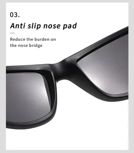 Close-up of the anti-slip nose pads on black matte sunglasses for enhanced comfort