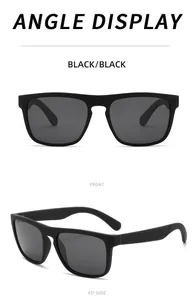 Detail views of black polarized sunglasses for outdoor sports and driving