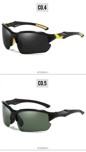 Detailaufnahme der polarisierten Sport-Sonnenbrille mit Halbrand zum Radfahren und Laufen
