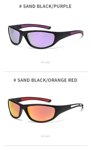 Sports polarized sunglasses variants in sand black with purple and orange red mirror lenses