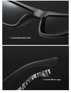 Detail view of polarized cycling sunglasses with comfortable nose pads and curved legs.