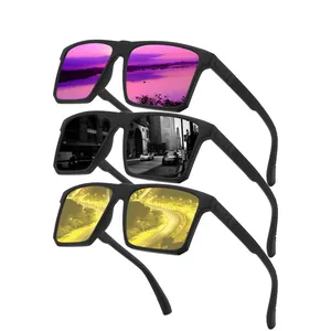 Tre paia di occhiali da sole sportivi polarizzati con lenti a specchio colorate per outdoor.