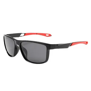 Polarized sports sunglasses for cycling and outdoor activities with square frame and UV protection.