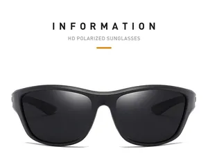 Detailansicht der schwarzen polarisierten Sportsonnenbrille für Herren zum Radfahren im Freien.