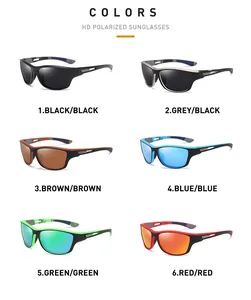 Polarisierte Sportsonnenbrille in sechs verschiedenen Farbvarianten wie Schwarz und Blau
