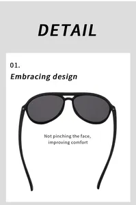 Detailansicht der TAC polarisierten Sonnenbrille mit bequemem, umschließendem Rahmendesign