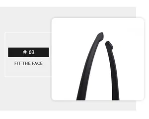Detailed macro view of matte black cycling sunglasses temple tips for a comfortable fit