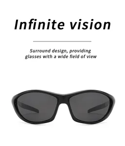 Détail de lunettes de soleil de sport polarisées rétro avec design à vision large