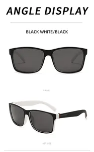 Detaillierte Anzeige verschiedener Winkel einer quadratischen polarisierten Sonnenbrille.