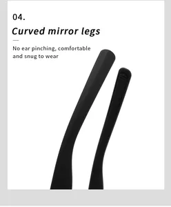 Detail showing the curved, ergonomic temple legs of sport sunglasses for comfort