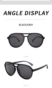 Detailansicht der schwarz-grauen polarisierten Sportsonnenbrille von vorne und seitlich