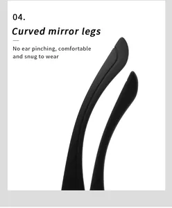 Close-up detail of curved matte black temples on anti-blue light glasses frame