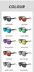 Collection de lunettes de soleil de sport polarisées carrées aux couleurs variées
