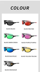 Options multicolores pour lunettes de soleil de cyclisme sport polarisées en vue détaillée