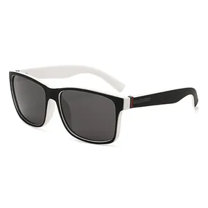 Trendige polarisierte quadratische Sonnenbrille mit schwarz-weißem Rahmen für Outdoor