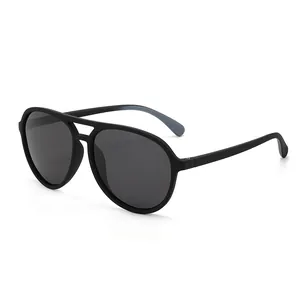 Polarisierte Flieger-Sonnenbrille in Mattschwarz für Outdoor-Sport und das Angeln.