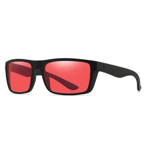 Men's sleep gaming glasses with a black frame and red blue light blocking lenses.