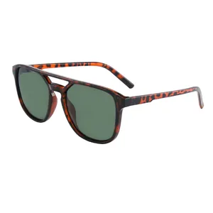 Lunettes de soleil polarisées pour hommes avec monture écaillée et double pont.