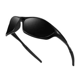 Lunettes de soleil polarisées noires professionnelles pour le sport et la conduite
