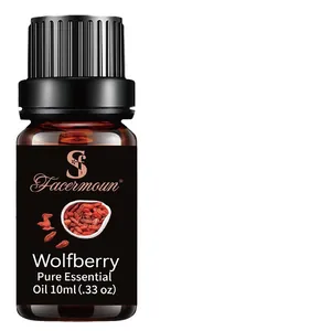 10ml pure wolfberry essential oil in a dark brown glass bottle for skin care treatments