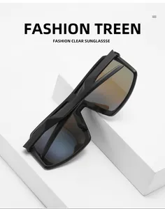 Detailed view of oversized black polarized sunglasses designed for outdoor sports and cycling
