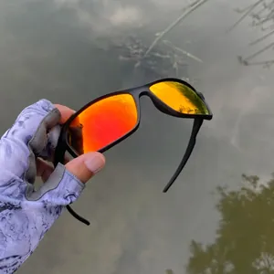 Polarized Sports Sunglasses For Men Women Outdoor Cycling Fishing Eyewear Polycarbonate Elastic Paint Matte Frame Colorful Mirror Lenses UV400 Anti-Glare Goggles