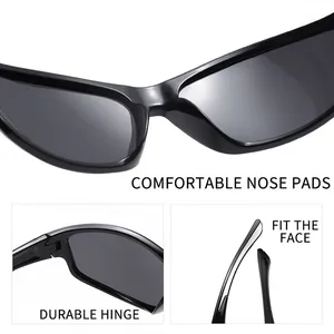 Polarized cycling sports sunglasses with durable hinge and comfortable nose pads