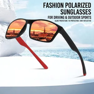 Unisex Polarized Square Sports Sunglasses PC Frame TAC Lens UV400 Protection Retro Outdoor Cycling Driving Sun Glasses