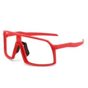 Professional red oversized cycling glasses frame for outdoor sports and wind protection