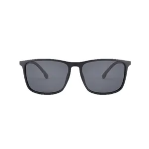 Gafas de sol polarizadas cuadradas unisex con montura negra mate para moda.