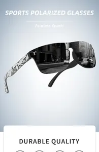 Black large frame polarized sports sunglasses with reflective lenses and paisley temple