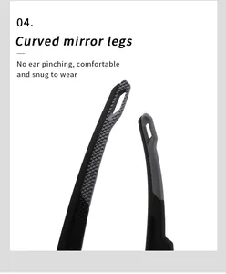 Gros plan des embouts de branches de lunettes incurvés avec texture antidérapante