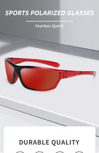 Professional sports polarized sunglasses with red lenses and durable frame