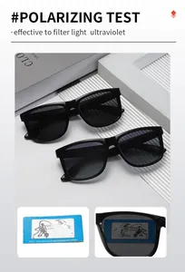 Polarized square frame sunglasses for men and women with UV400 protection test