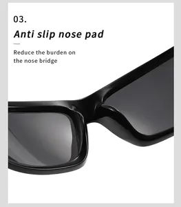 Detailed view of comfortable anti-slip nose pads on premium black cycling sunglasses.