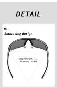 Detail view of semi-rimless sport polarized sunglasses with embracing comfort design