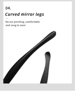 Detail shot of ergonomic curved sunglasses arms designed for comfortable snug fit