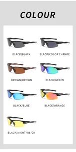 Multiple color options for polarized semi-rimless sports sunglasses for men and women.