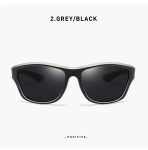 Vorderansicht der grauen und schwarzen polarisierten Sportsonnenbrille für Herren.
