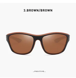 Detailansicht der braunen polarisierten Sportsonnenbrille für Radsport und UV-Schutz