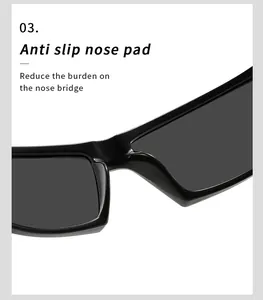 Detail of anti-slip nose pads on black polarized sports sunglasses for comfort