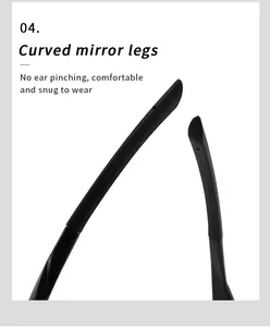 Close-up of curved sunglasses temples showing ergonomic design for comfortable sports wear