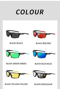 Display of various color options for polarized sports sunglasses for outdoor cycling.