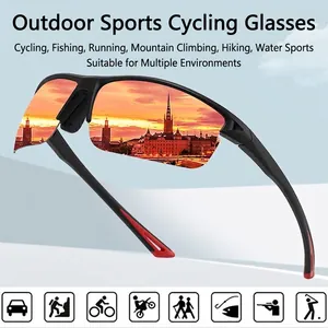 Gafas de Sol Polarizadas Deportivas para Hombre Cuadradas de Medio Marco Ciclismo Conducción UV400 Protección Exterior Pesca