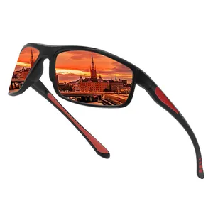 Polarized sports sunglasses for fishing and driving with reflective sunset lenses.