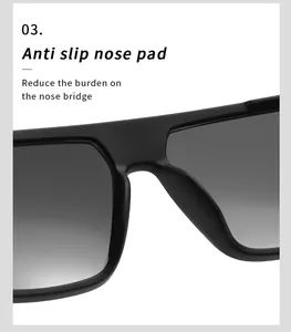 Detailed macro view showing the anti-slip nose pad design on matte black sports sunglasses