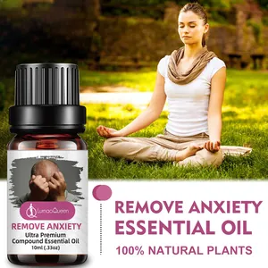 Premium 10ml natural compound essential oil bottle with relaxing outdoor meditation scene