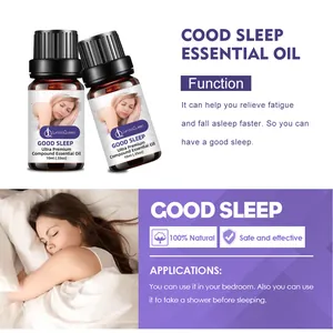 Detail of Good Sleep essential oil showing benefits for relaxation and bedroom application
